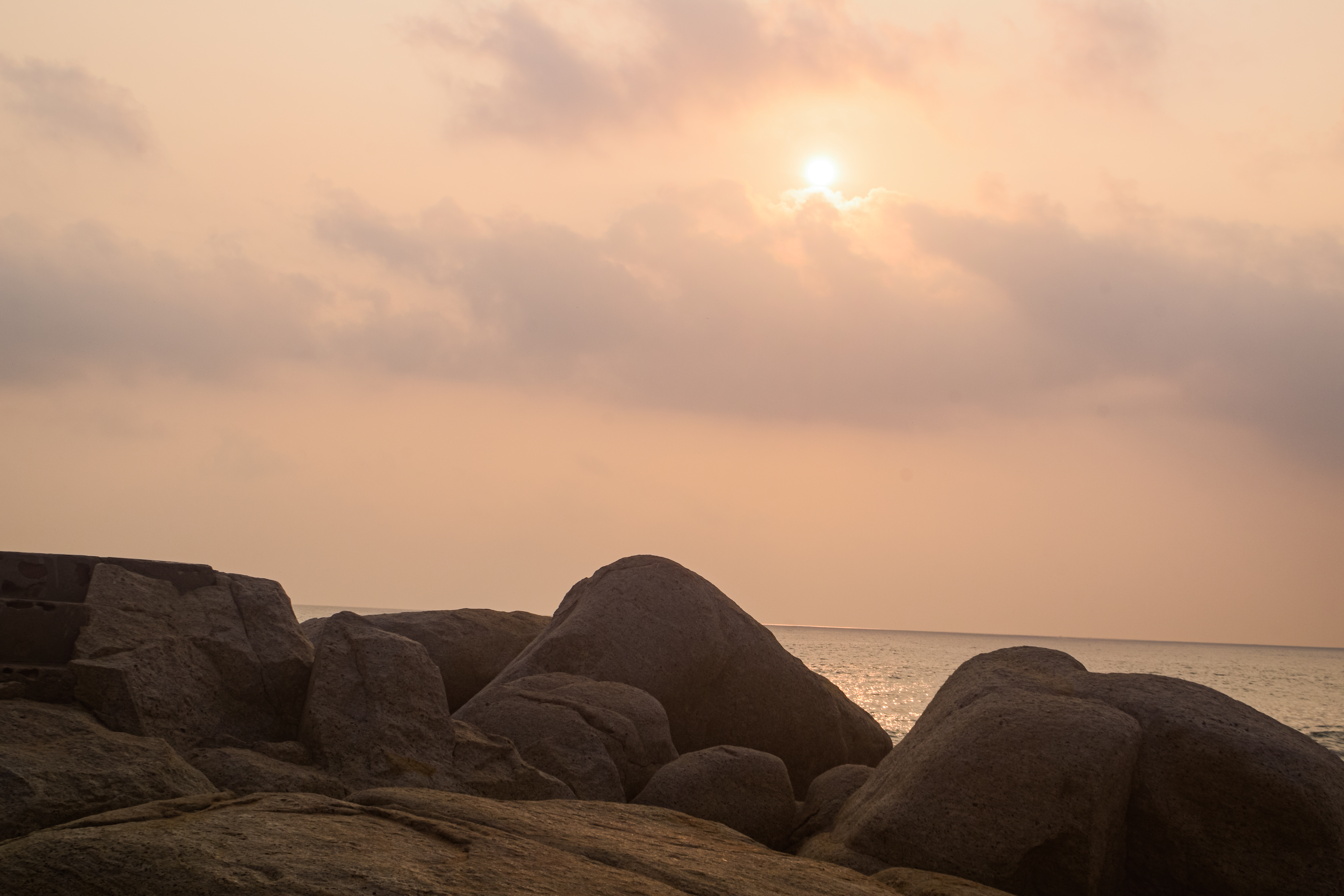 Sunset Over the Silent Rocks of Kanyakumari