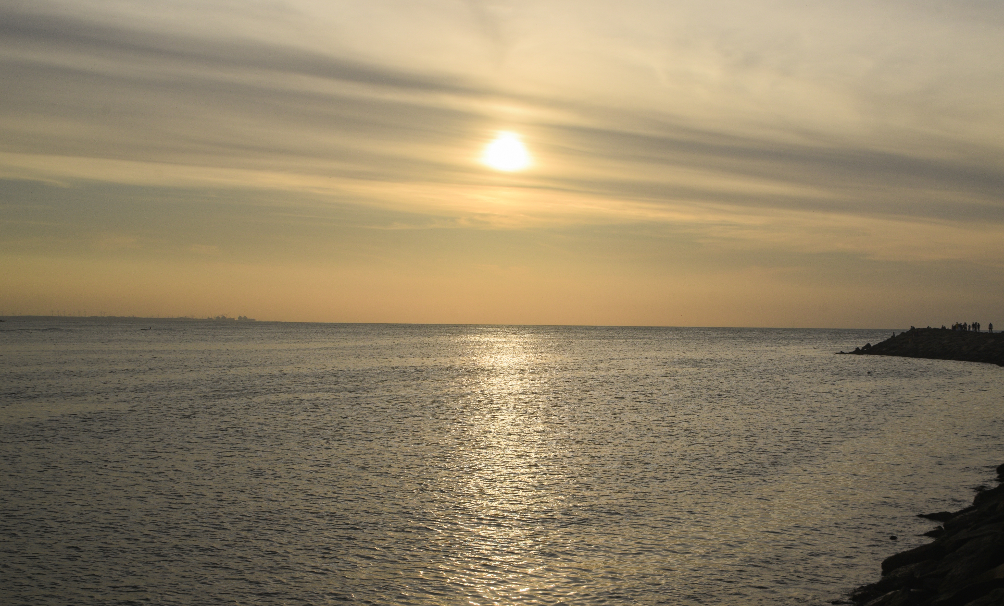 The evening sea and sky