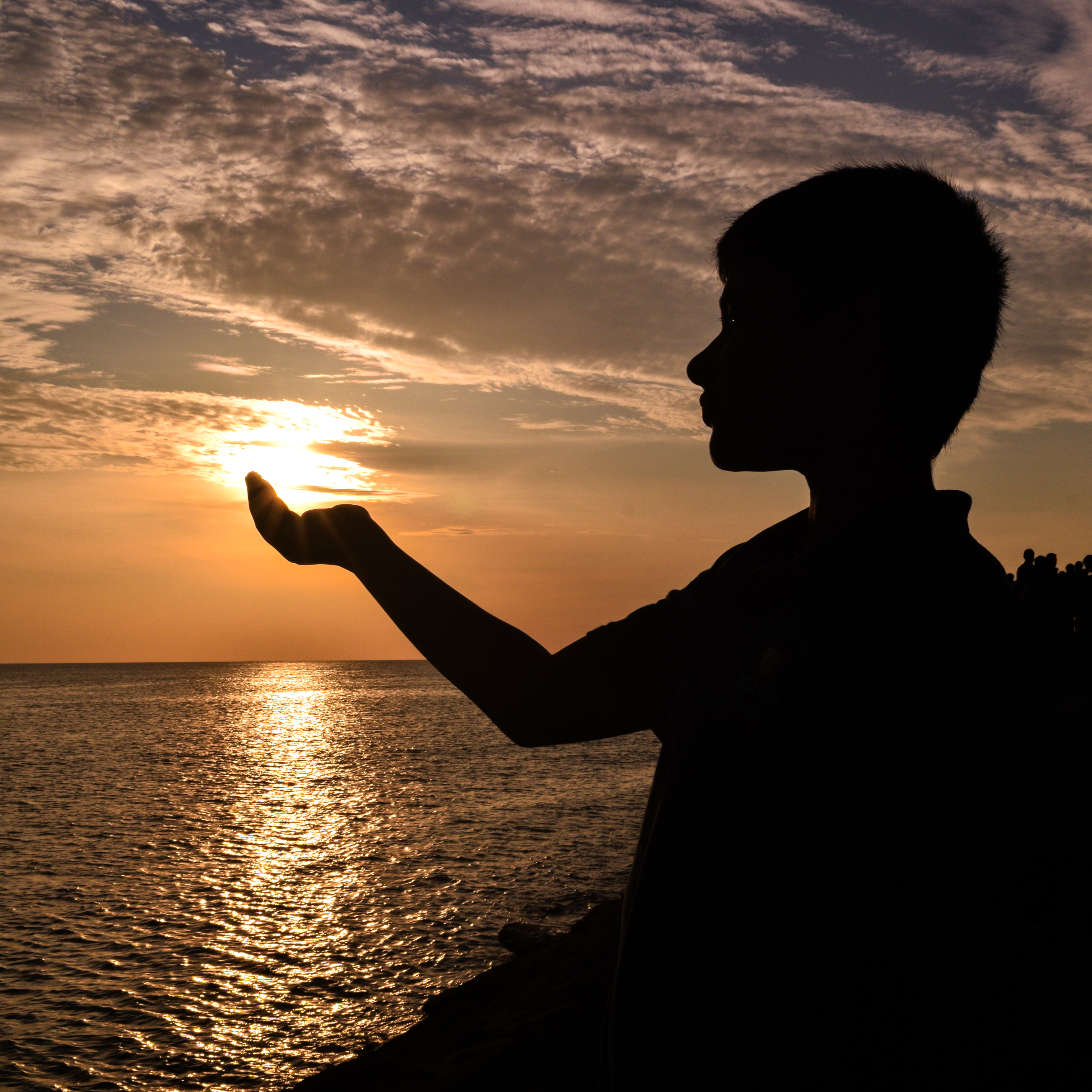 Sunset in Hand Silhouette – Kanyakumari Coast
