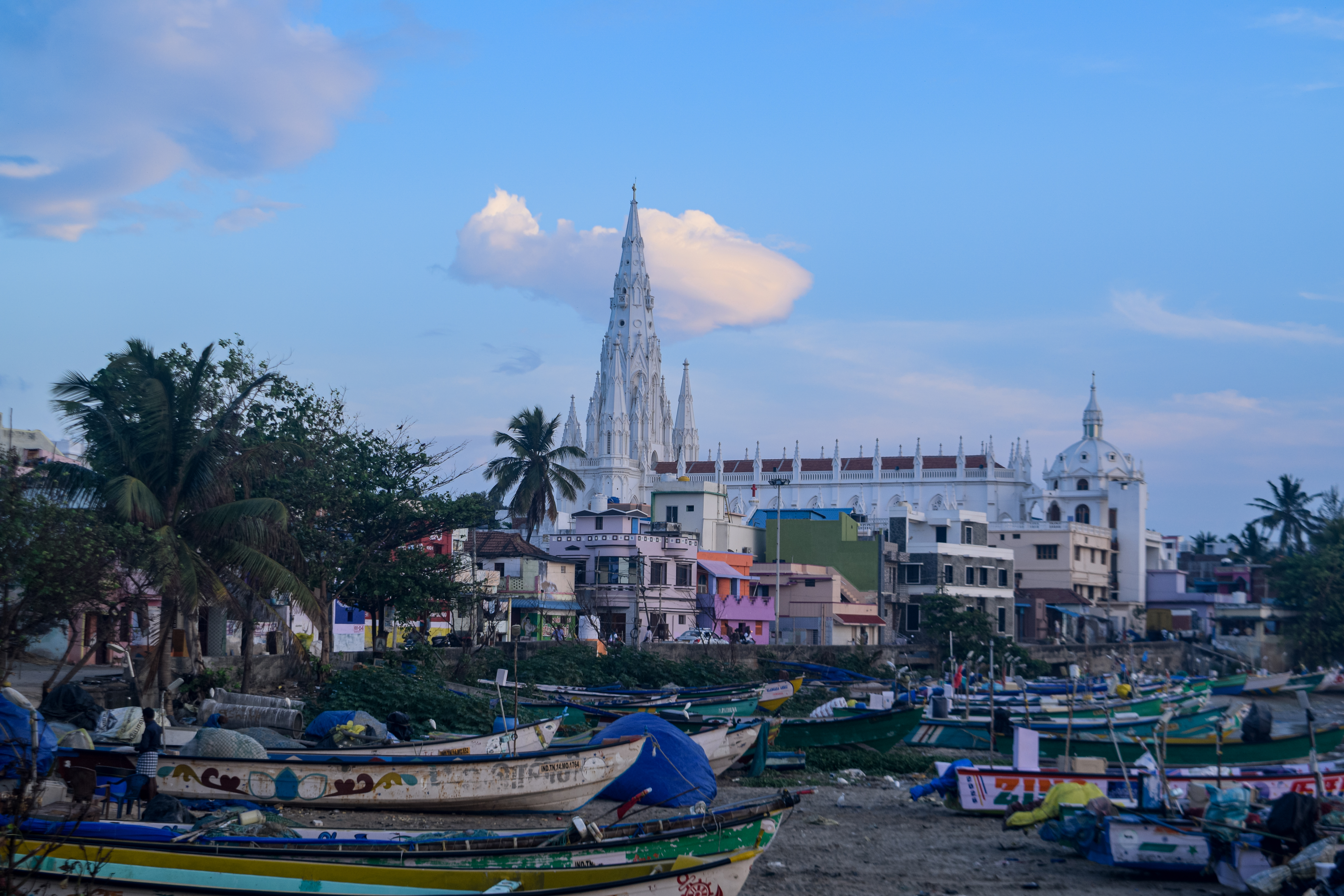 Kanyakumari Fishing Harbor & Church – Editorial Photo