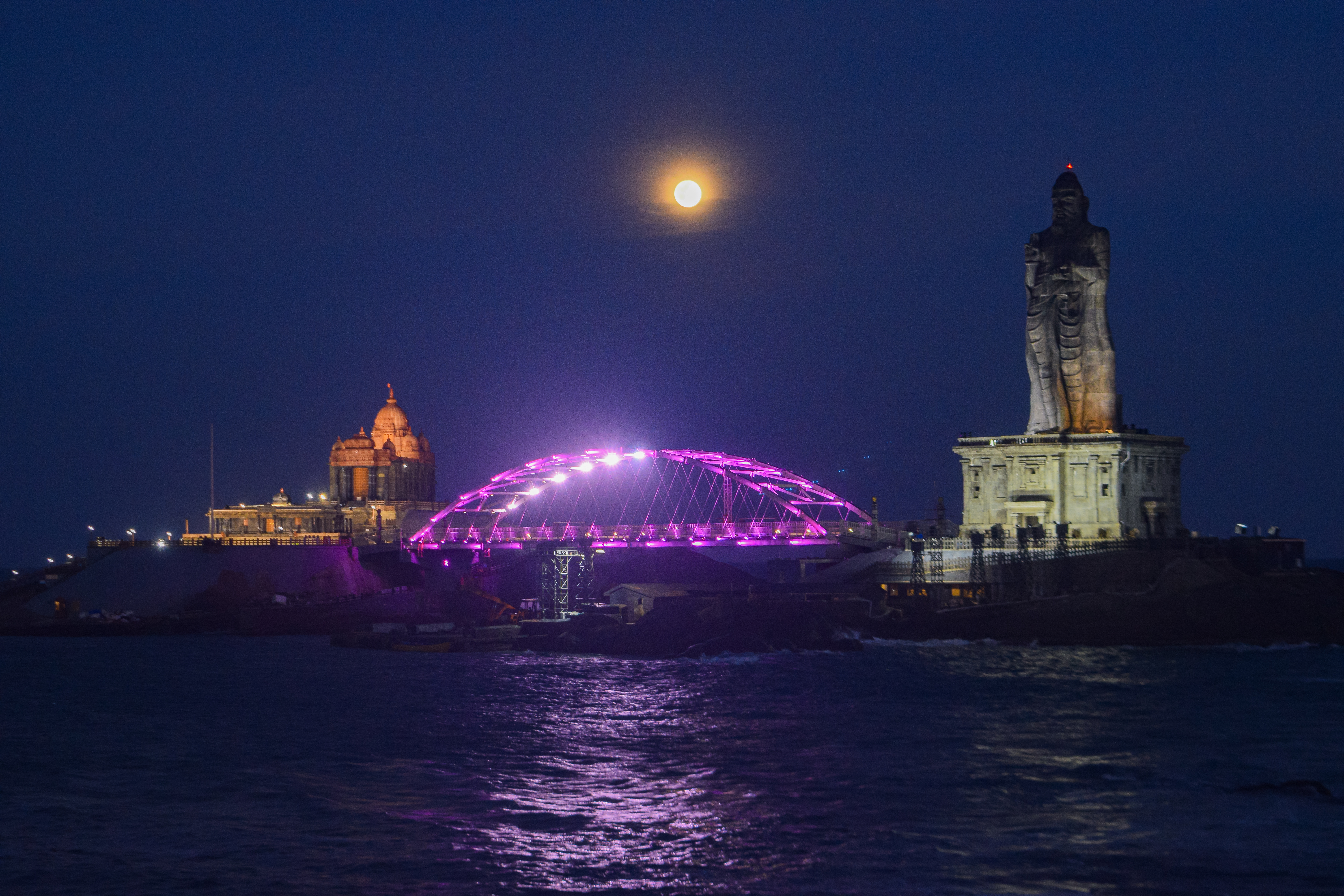 Vivekananda Rock memorial Kanyakumari night view