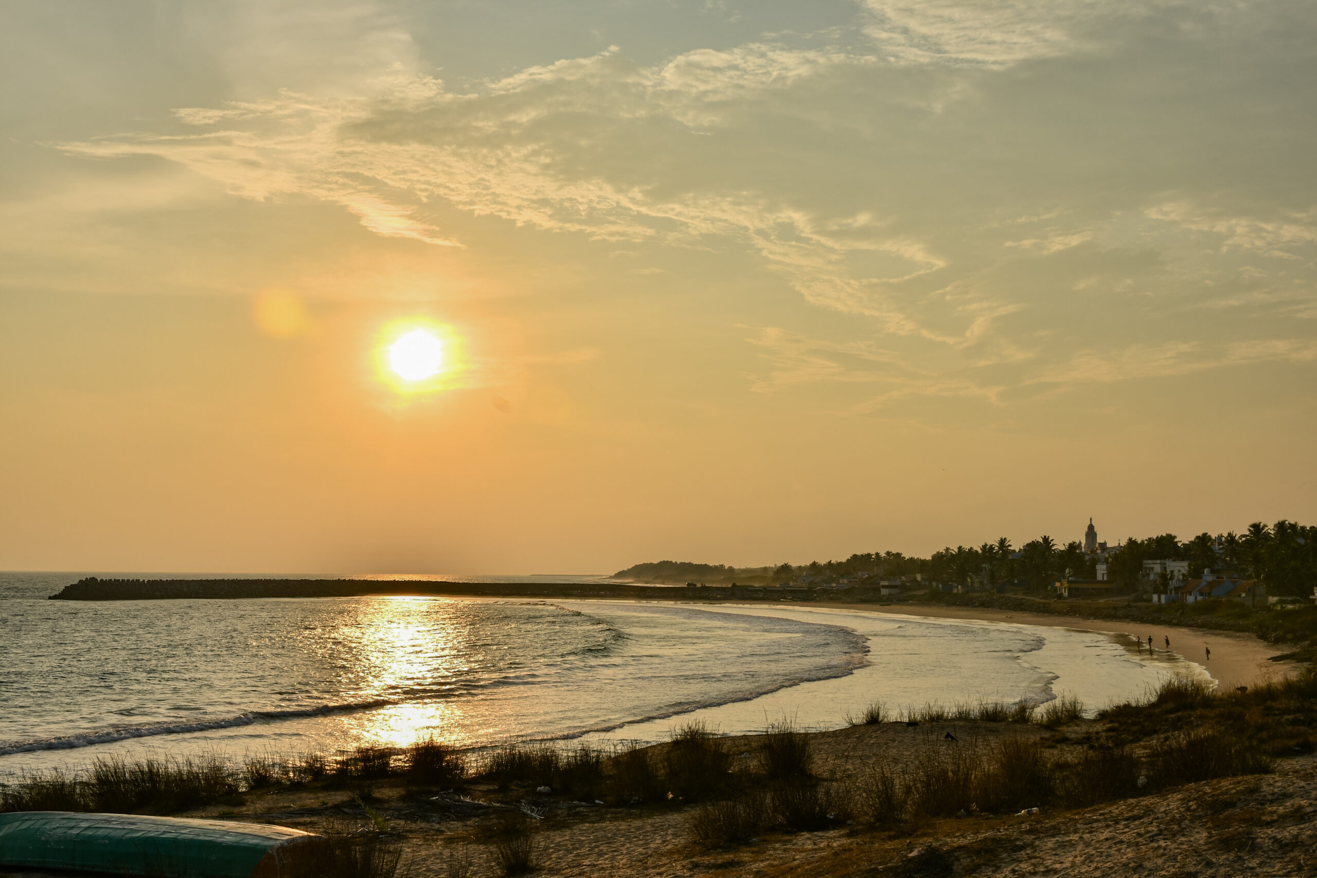 Golden Evening Light at Kanyakumari Beach