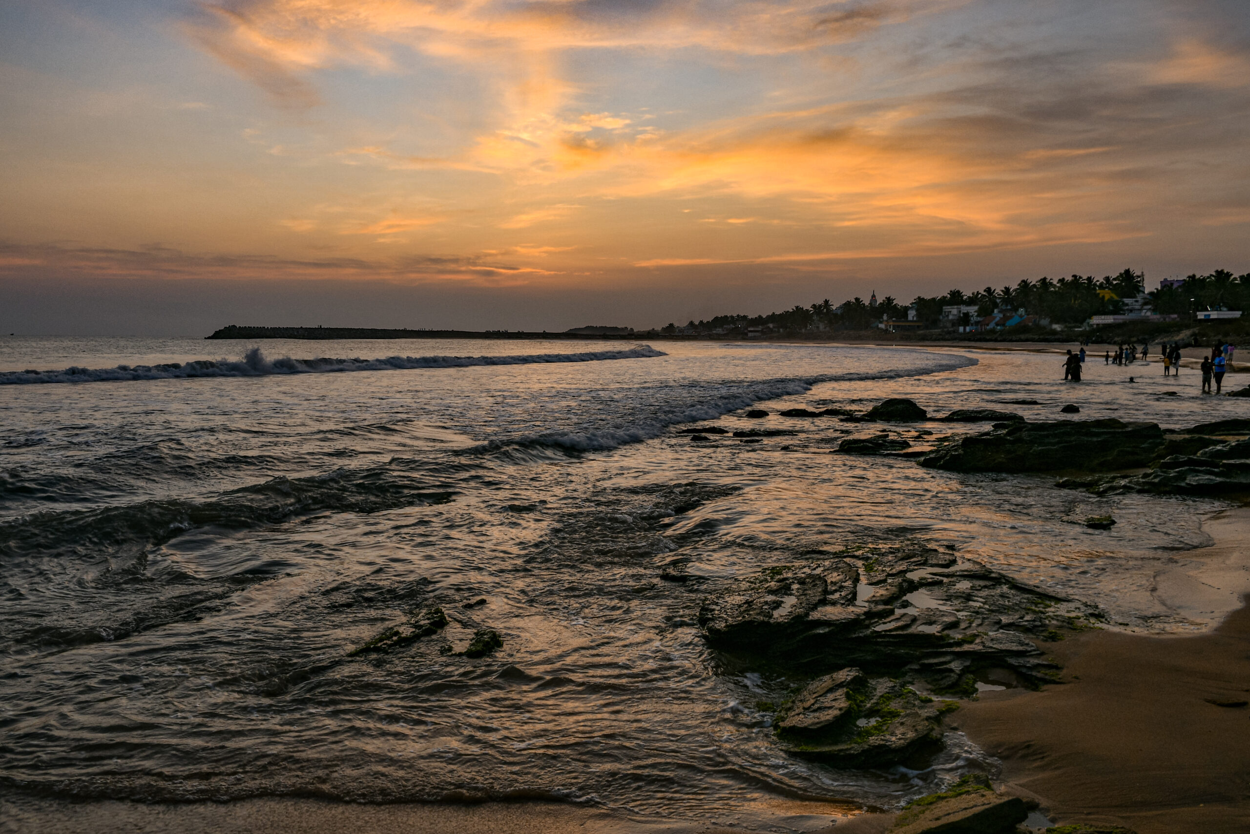 Golden Sunset Rocky Beach – Kanyakumari Digital Photo Collection - Image 2