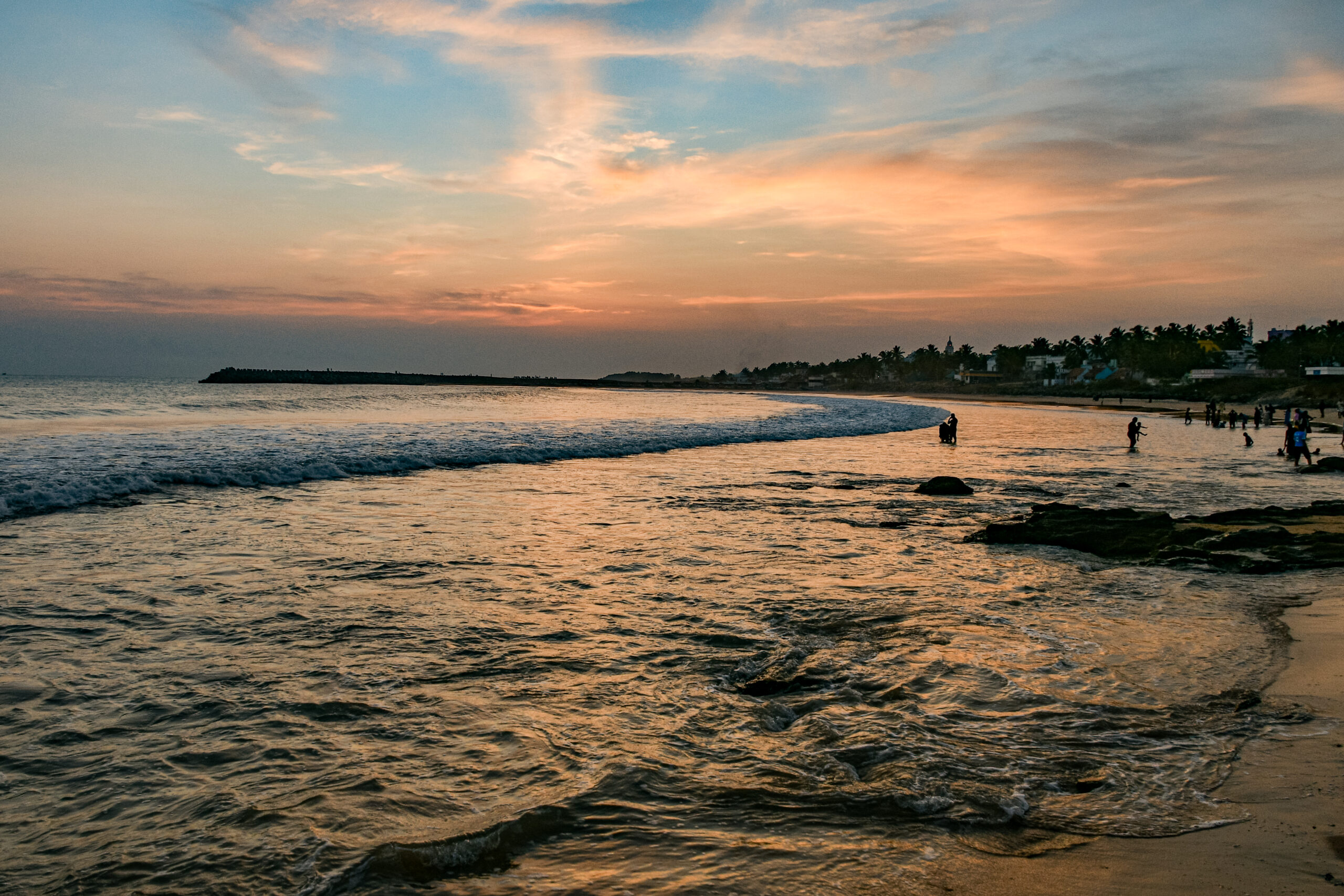 Golden Sunset Rocky Beach – Kanyakumari Digital Photo Collection