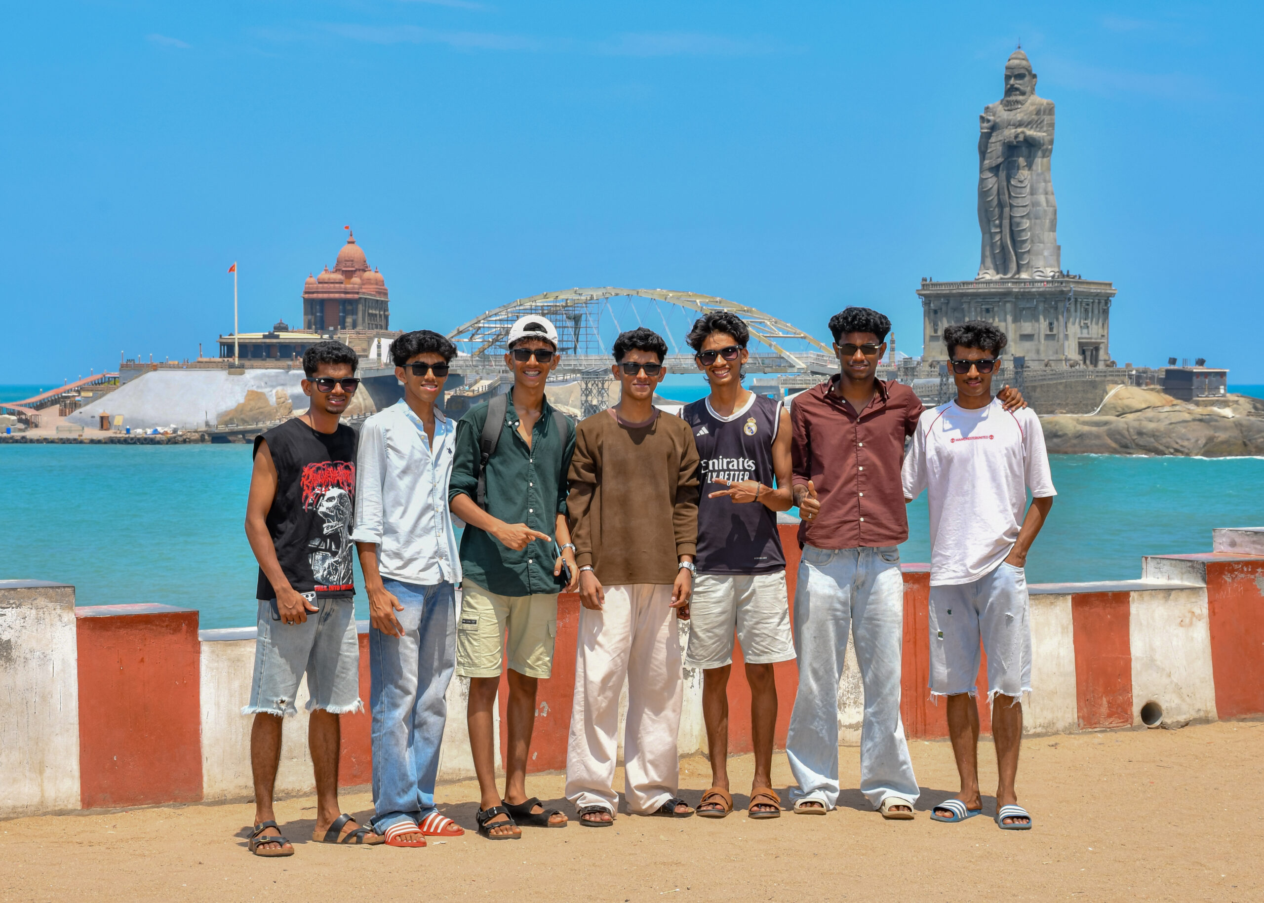 Friends group photoshoot at Kanyakumari